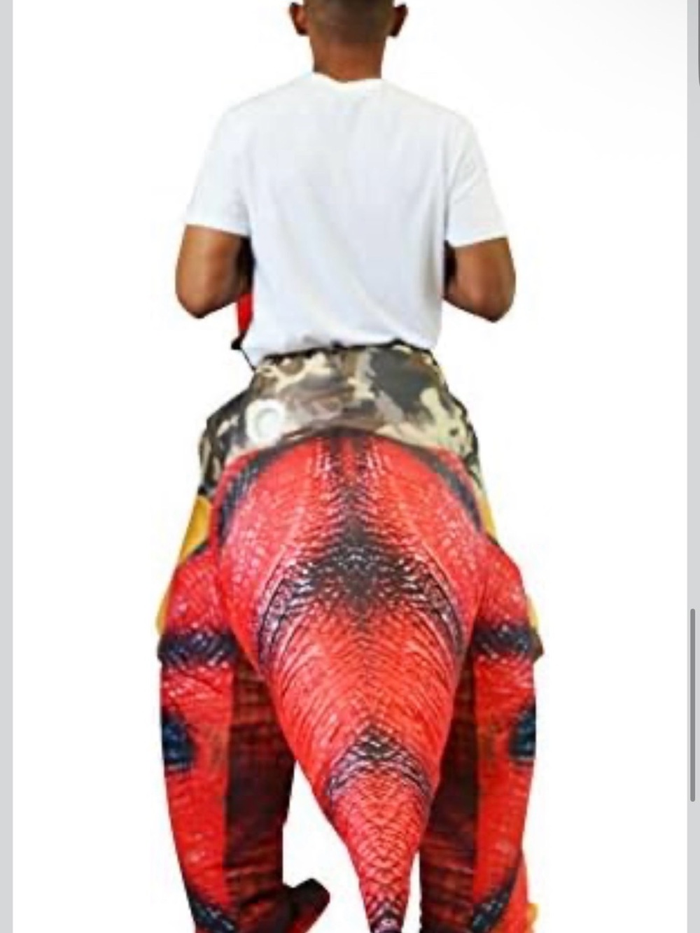 Puff Me Up! Ride a Raptor Inflatable Costume - Red Adult OS - Picture 5 of 6